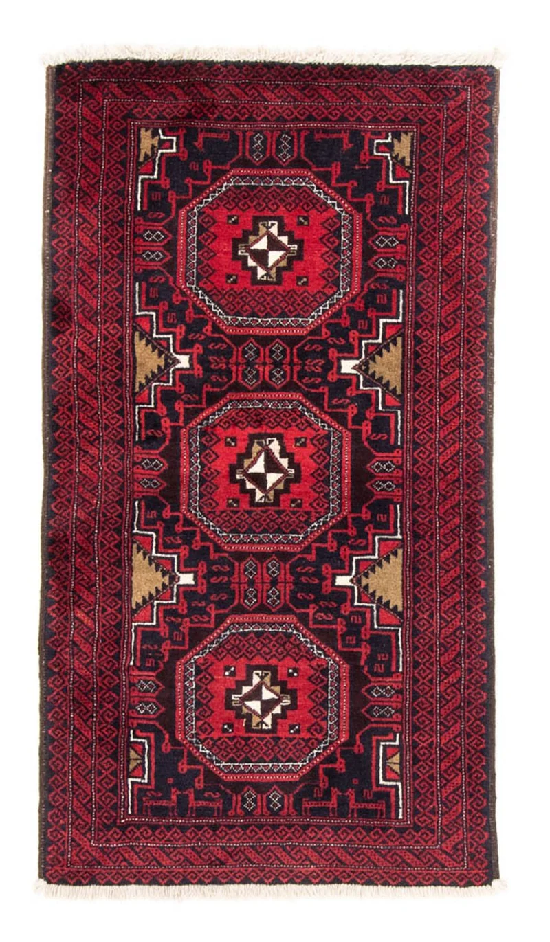 Belutsch Teppich 95 x 175 cm - dunkelrot