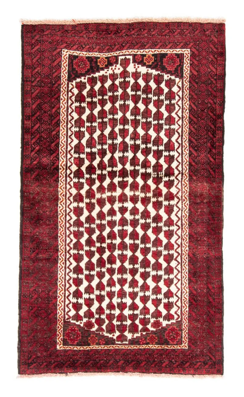Belutsch Teppich 102 x 185 cm - dunkelrot