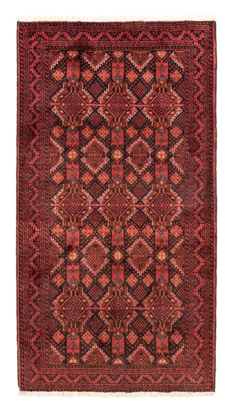 Belutsch Teppich 101 x 194 cm - rot