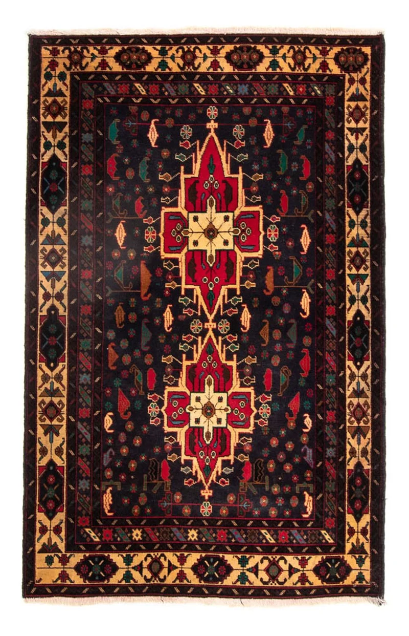Belutsch Teppich 115 x 180 cm - dunkelblau