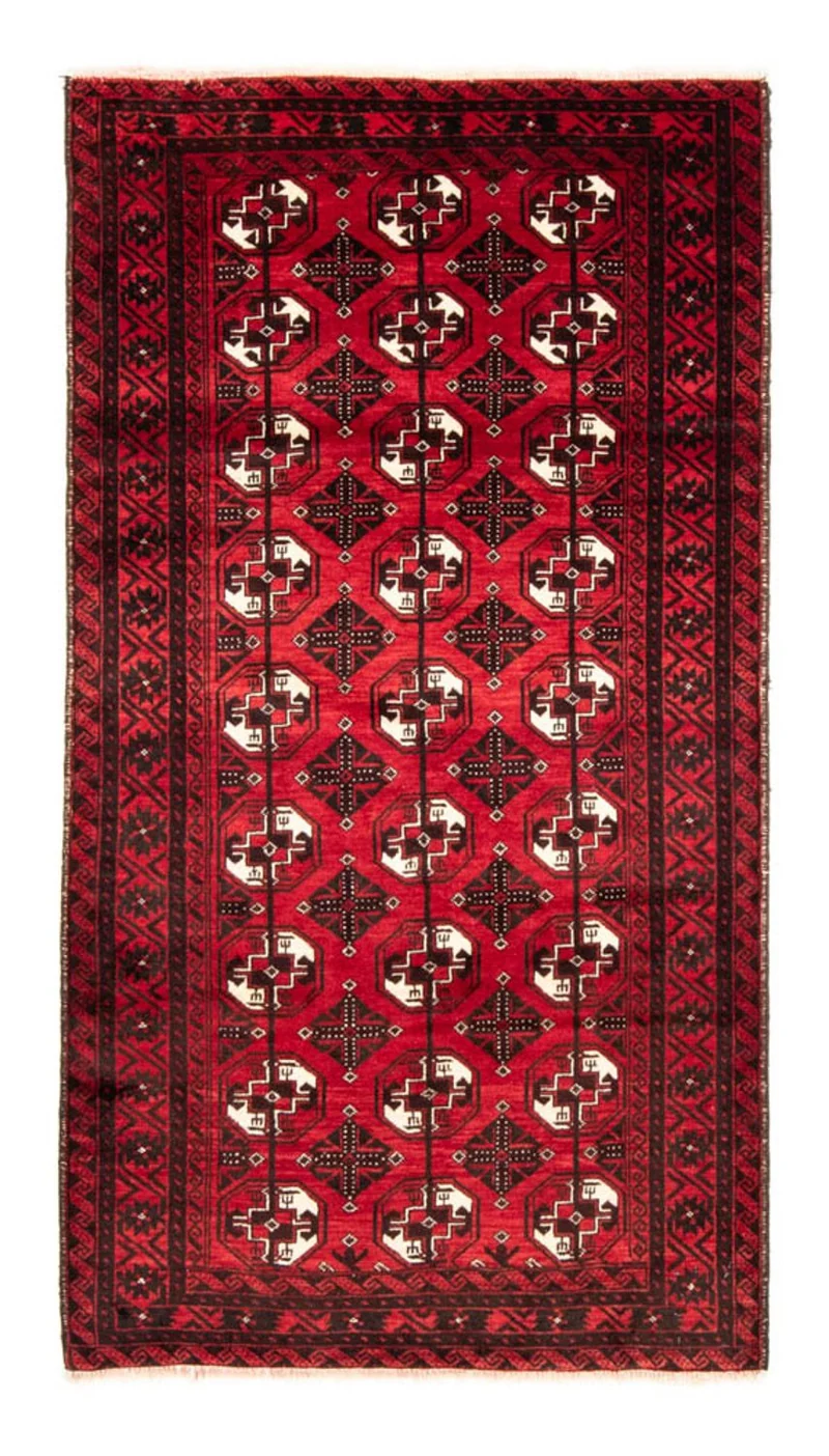 Belutsch Teppich 110 x 202 cm - dunkelrot