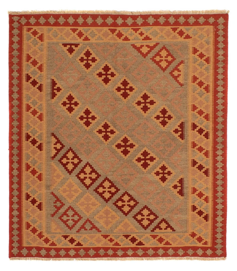 Kelim Teppich - Oriental 161 x 165 cm - dunkelrot