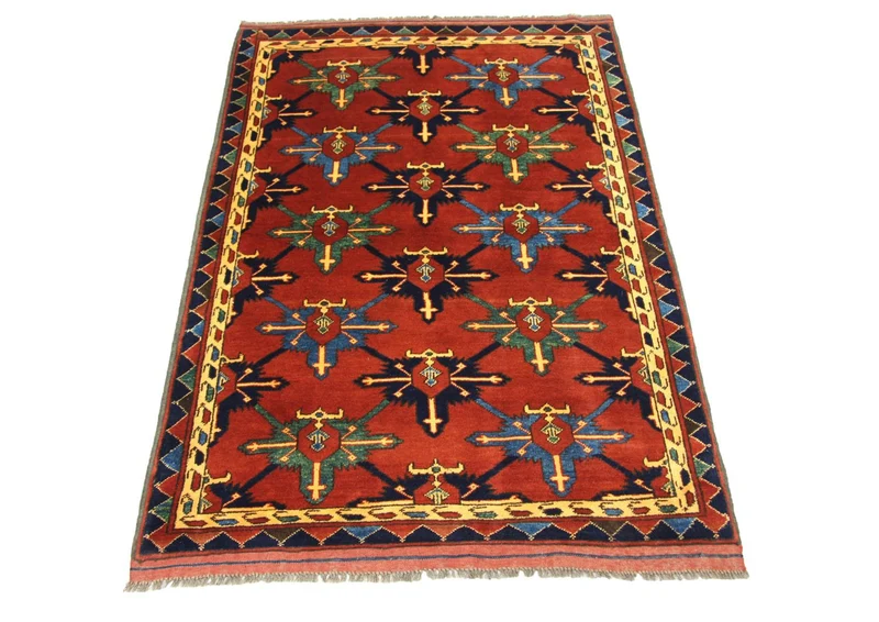 Afghan Teppich - Hatschlu 105 x 146 cm - rot