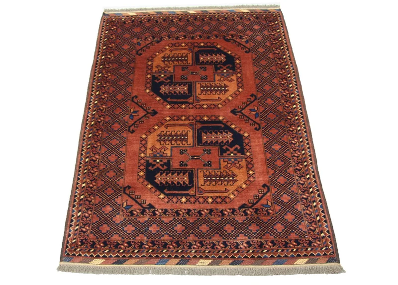 Afghan Teppich 104 x 142 cm - braun