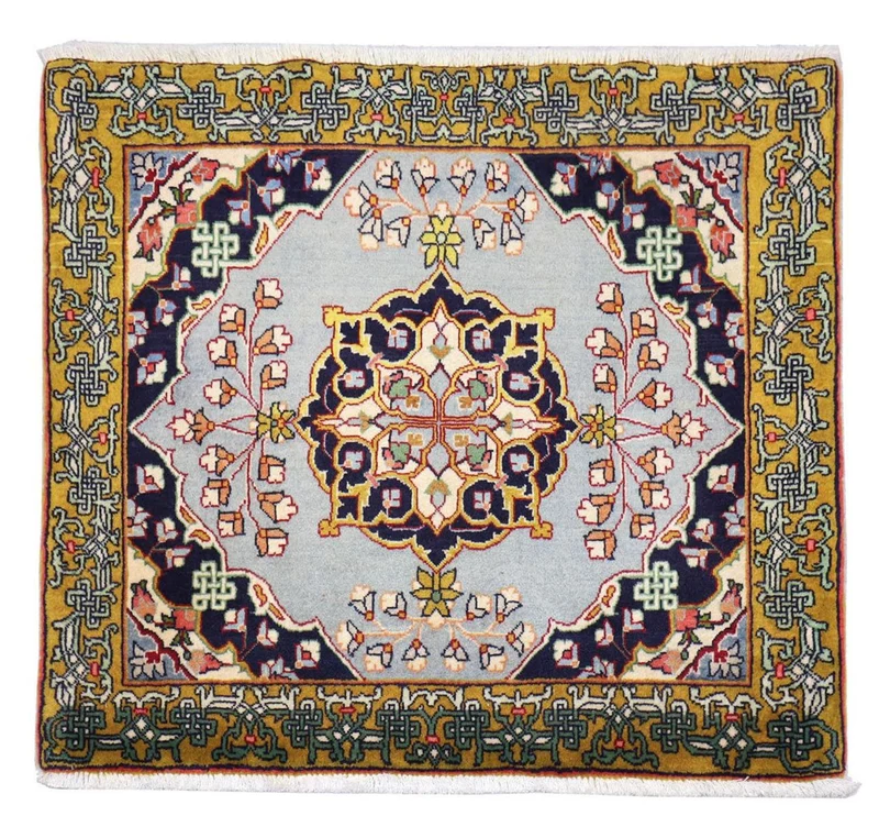Perserteppich - Ghom 78 x 91 cm - silber