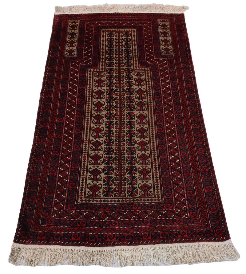 Belutsch Teppich 88 x 156 cm - dunkelrot