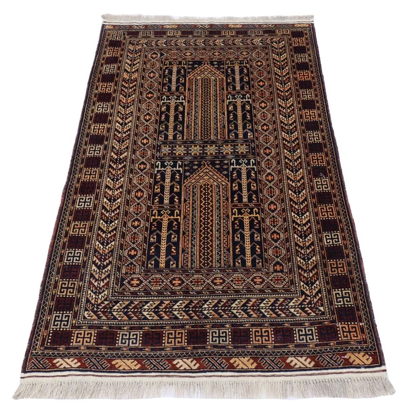 Belutsch Teppich 95 x 155 cm - schwarz