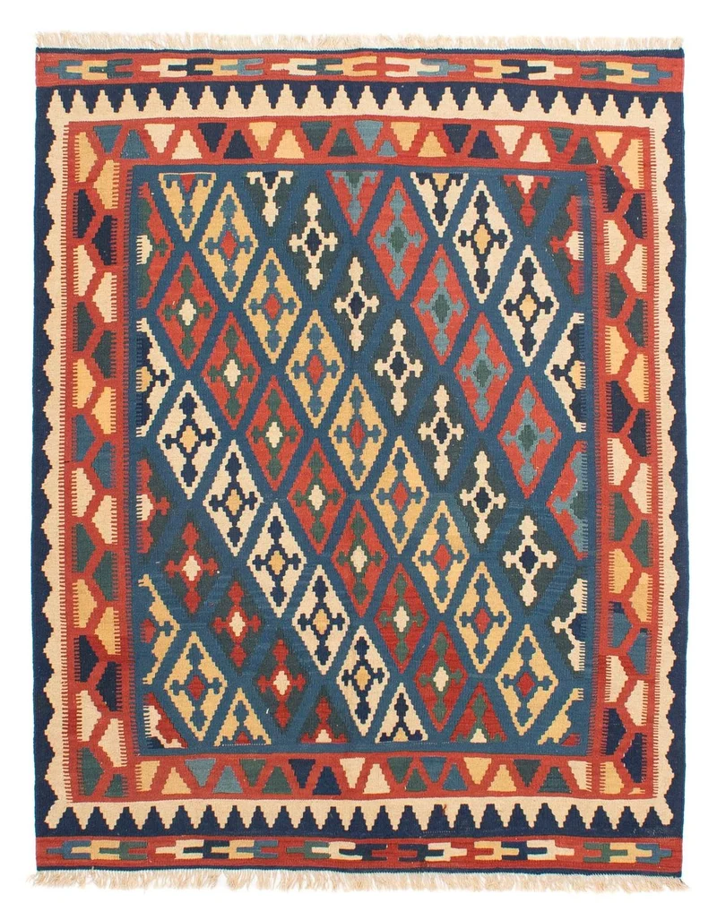 Kelim Teppich - Oriental 148 x 174 cm - blau