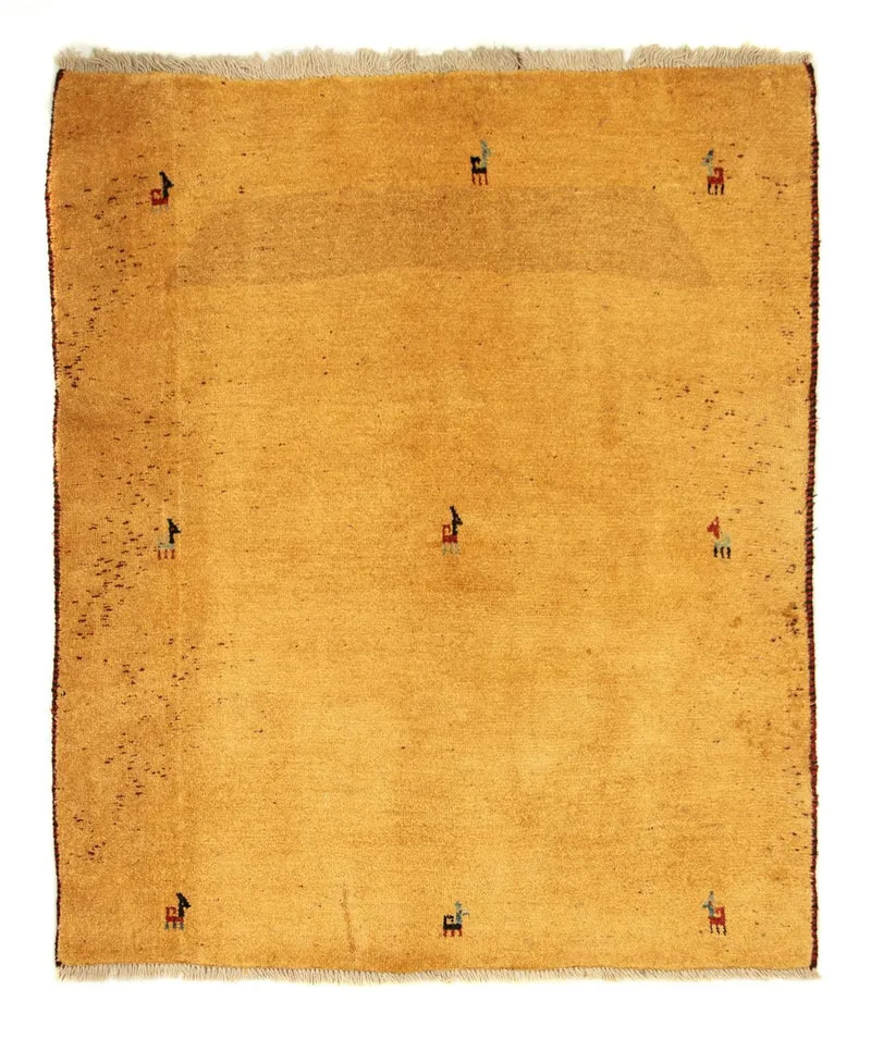 Gabbeh Teppich - Perser 137 x 170 cm - gold