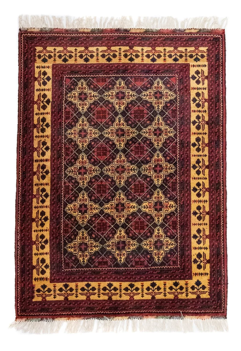 Afghan Teppich 105 x 143 cm - rot