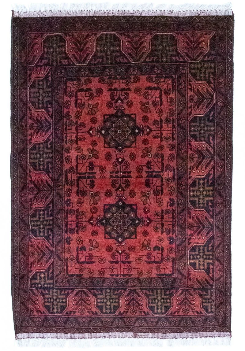 Afghan Teppich - Kunduz 103 x 149 cm - rot