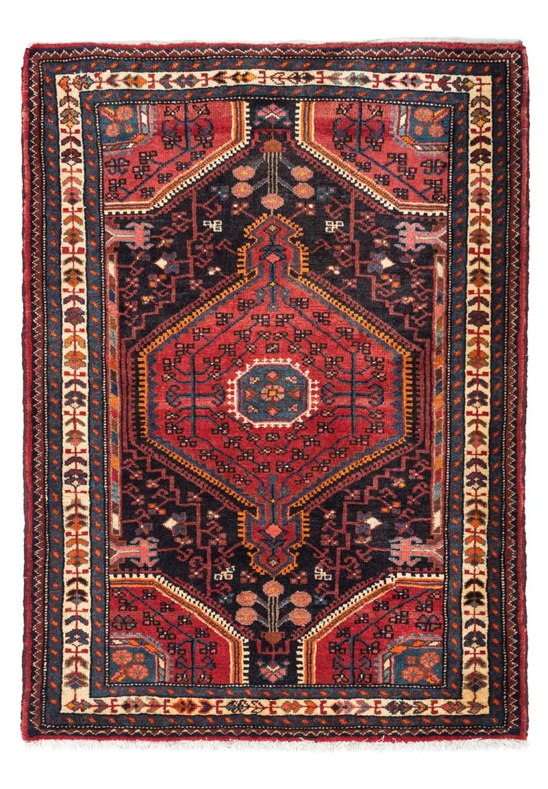 Perserteppich - Nomadic 90 x 127 cm - dunkelrot