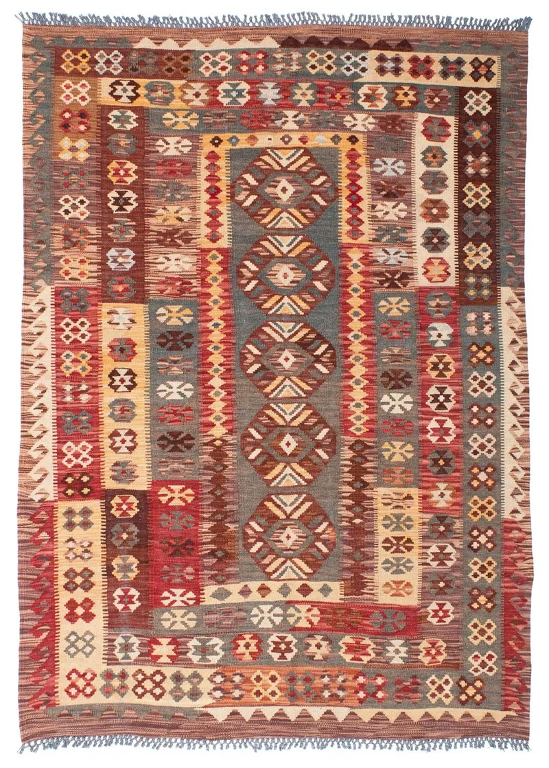 Kelim Teppich - Oriental 145 x 195 cm - mehrfarbig