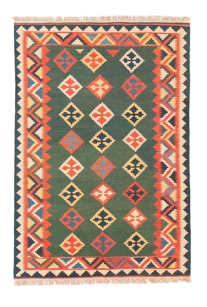 Kelim Teppich - Splash 148 x 217 cm - grün