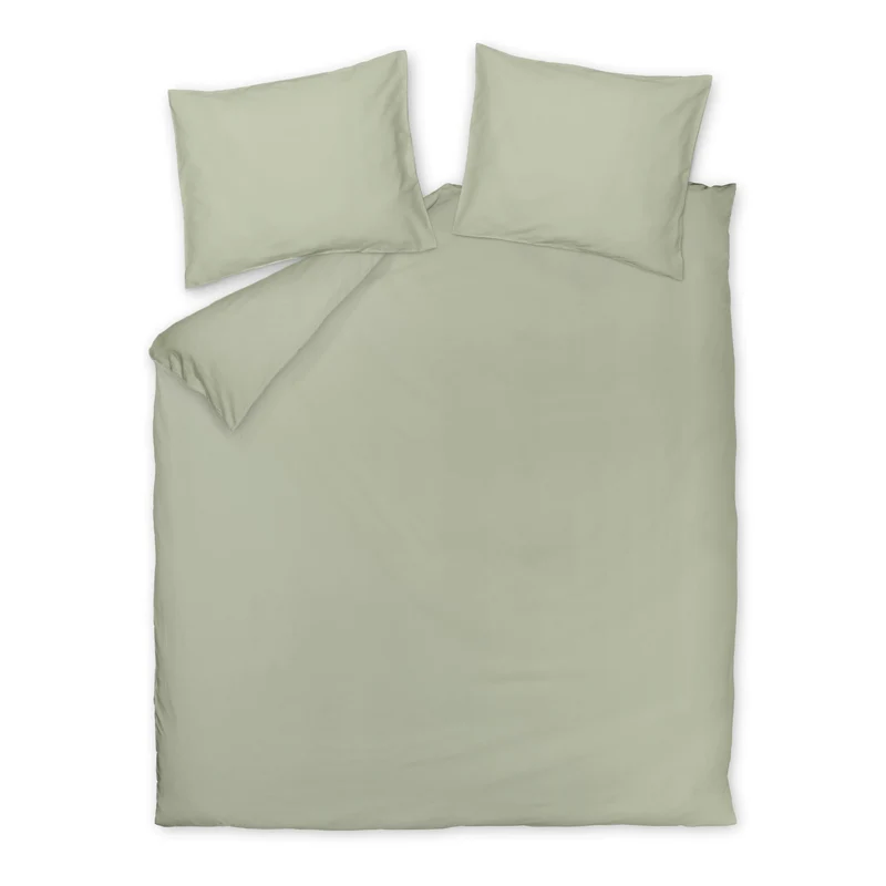 COTTON BREEZE dekbedovertrek Smoke Green 240x220 cm
