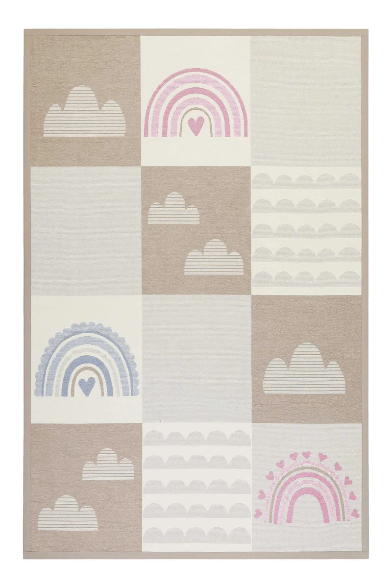 Esprit Kinder-Wendeteppich Beige "Lovely Rainbow"