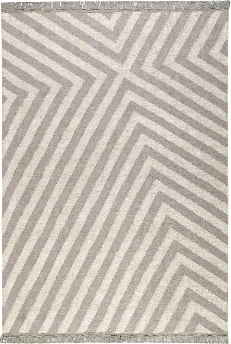Kelim Teppich Beige Taupe aus Naturfasern "Edgy Corners" WECONhome