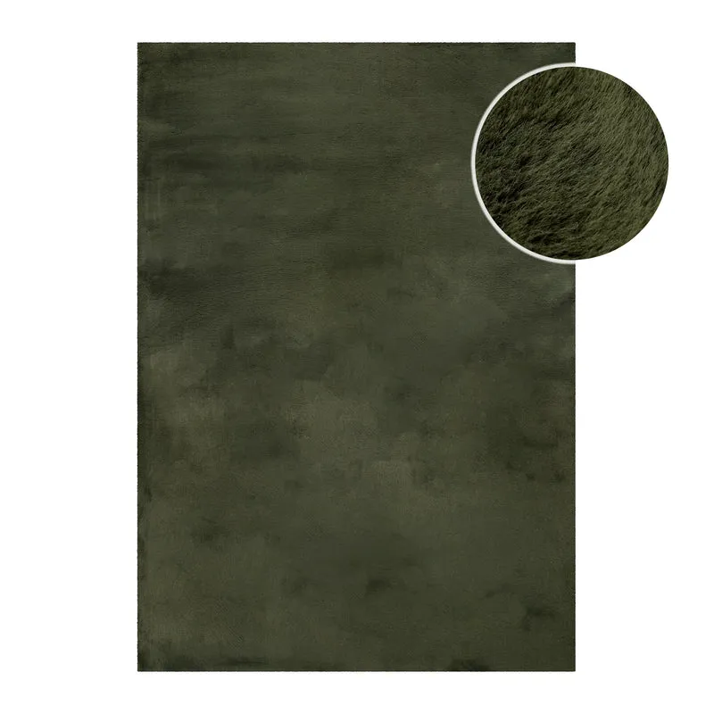 Kunstfell Teppich Olive flauschig und weich "Anna" WECONhome Basics