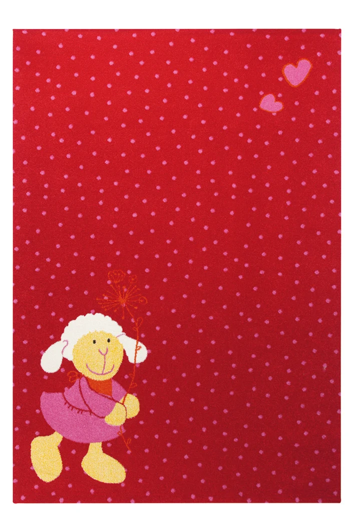 Sigikid Teppich 200x290 Rot Rosa Punkte