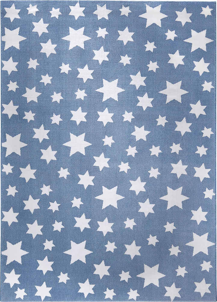 WECONhome Teppich 200x290 Blau Sterne