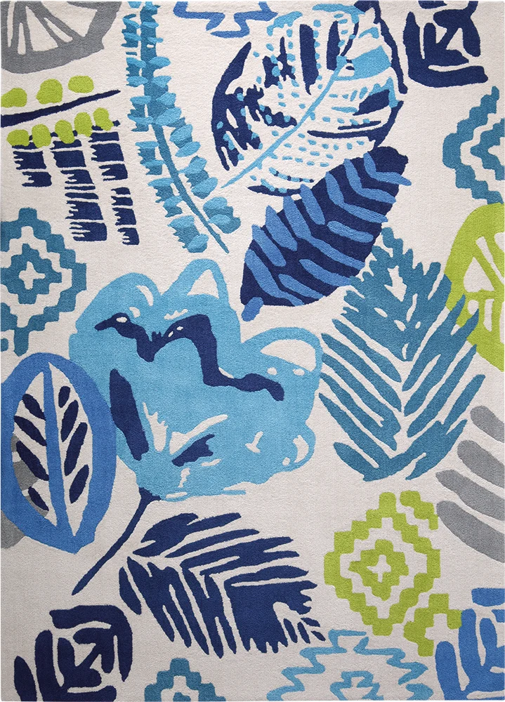 Esprit Teppich 170x240 Weiß Blau Blumenmuster
