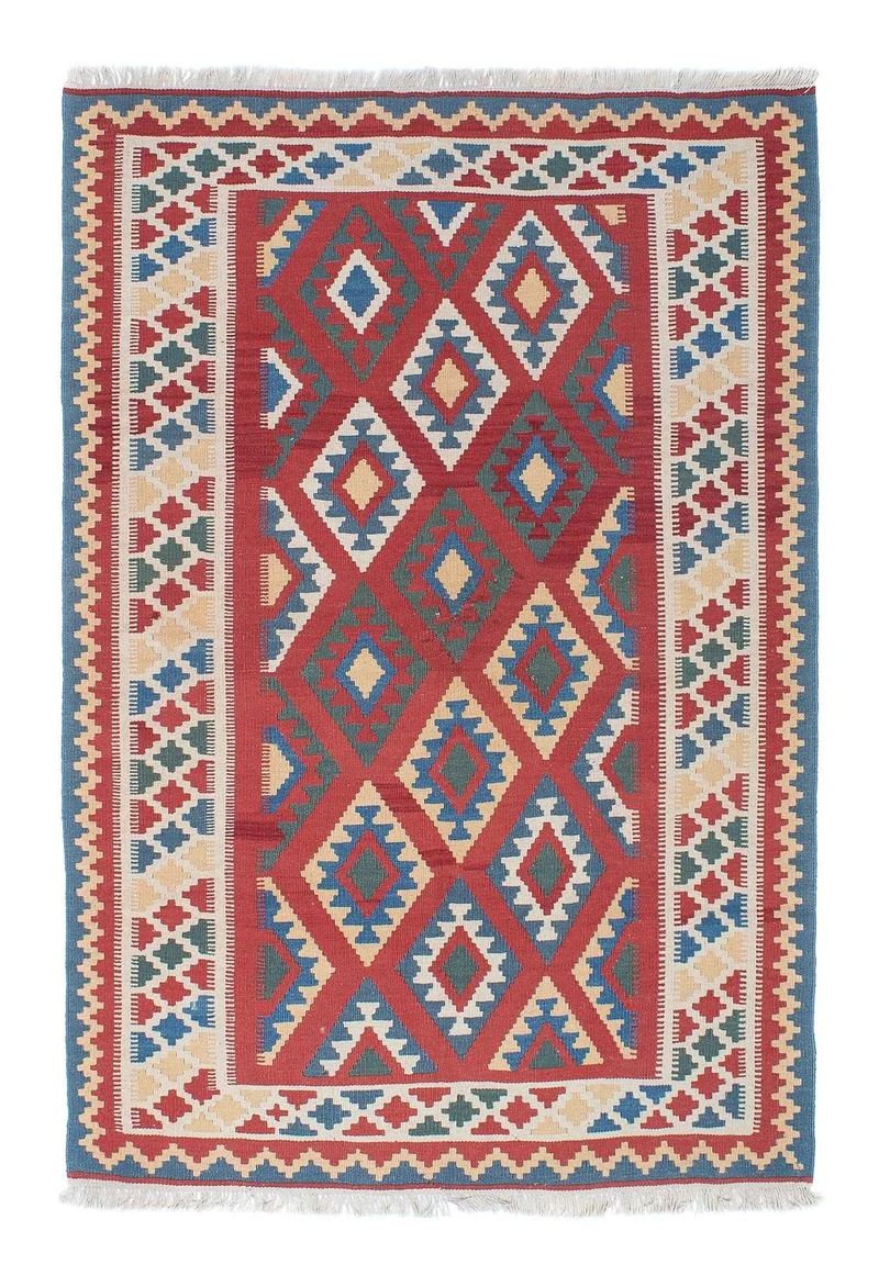 Kelim Teppich - Oriental 125 x 186 cm - dunkelrot