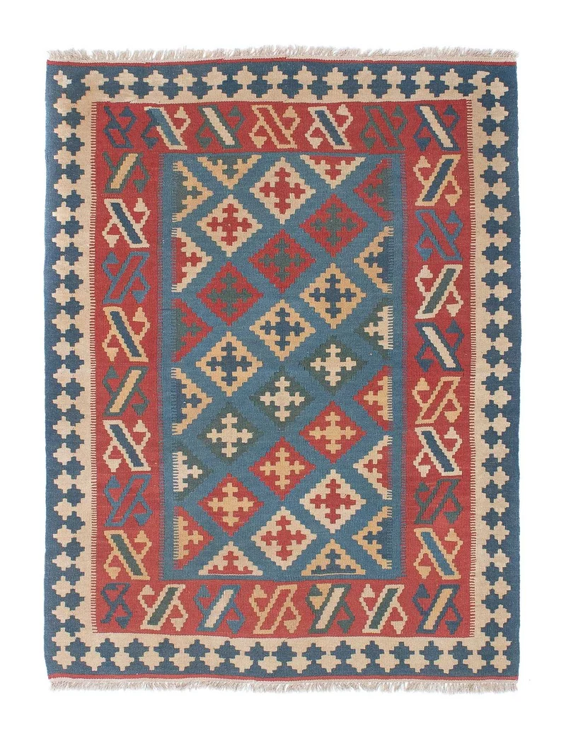 Kelim Teppich - Oriental 128 x 178 cm - blau