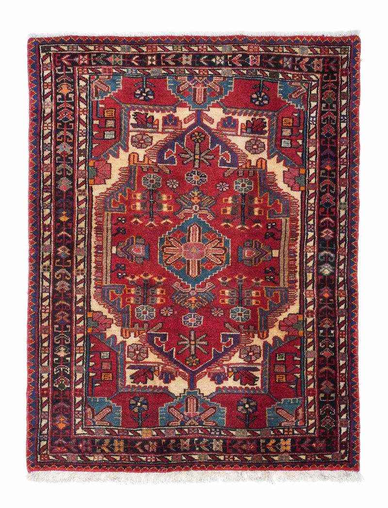 Perserteppich - Nomadic 93 x 125 cm - dunkelrot