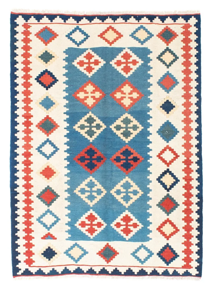 Kelim Teppich - Oriental 122 x 168 cm - blau