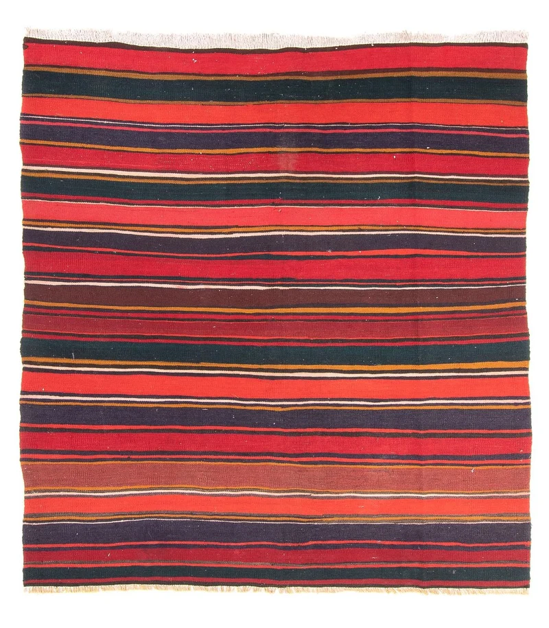 Kelim Teppich - Old quadratisch - 190 x 215 cm - mehrfarbig