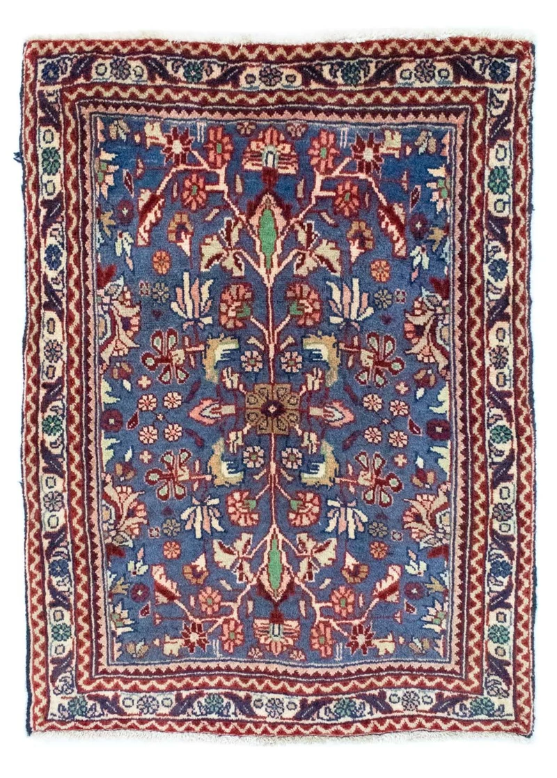 Perserteppich - Bidjar 63 x 84 cm - blau