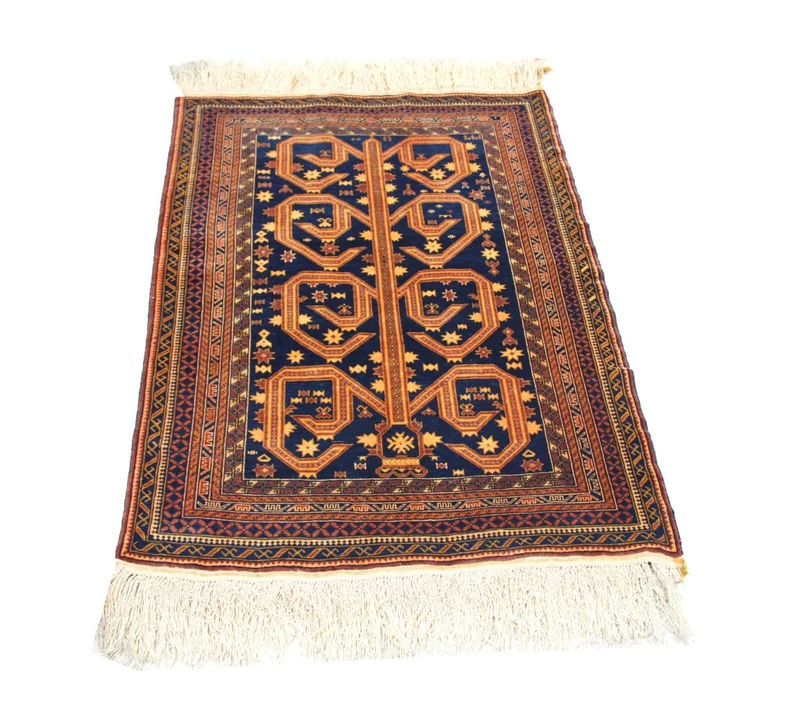 Afghan Teppich 95 x 140 cm - blau