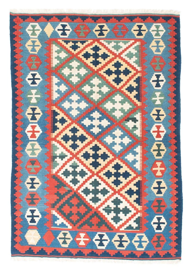 Kelim Teppich - Oriental 124 x 175 cm - blau