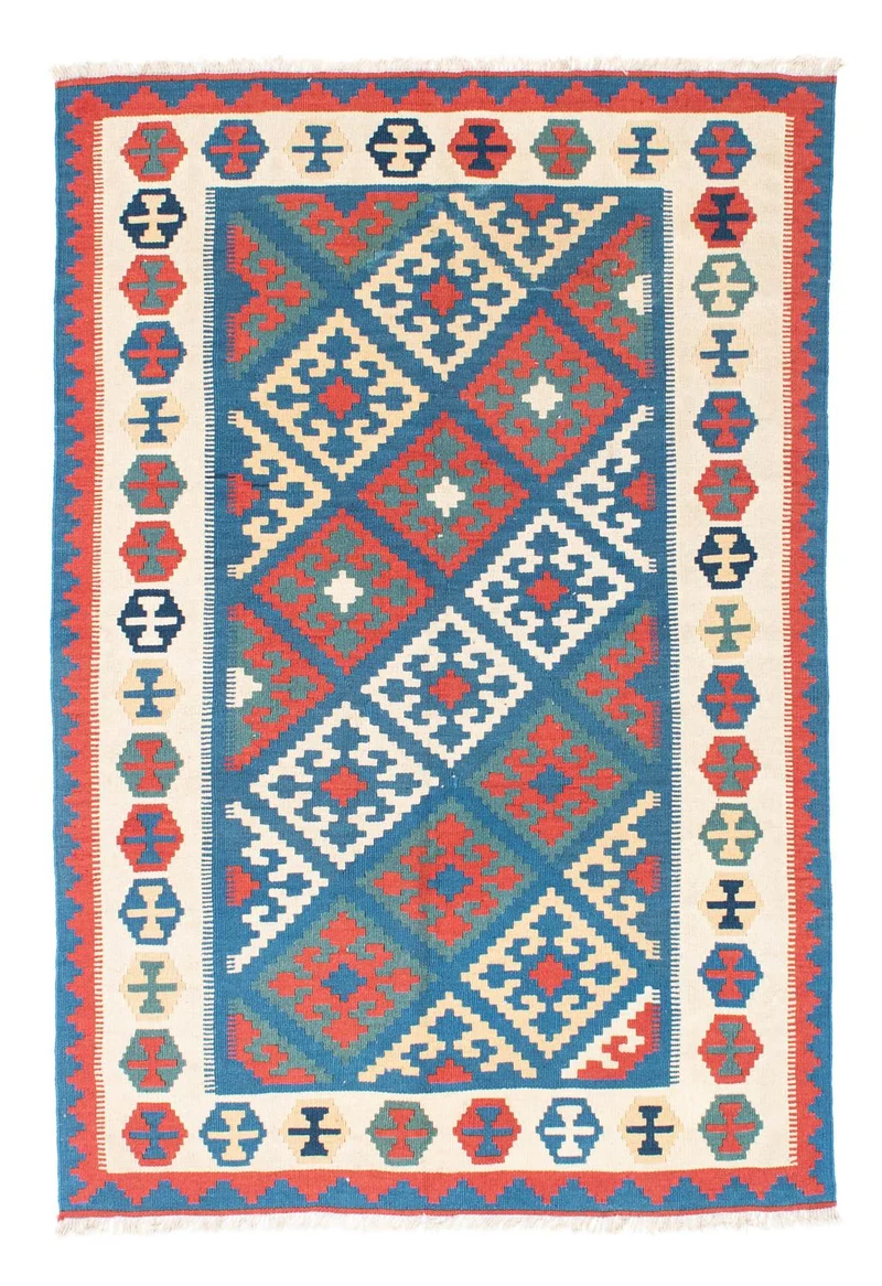 Kelim Teppich - Oriental 122 x 177 cm - blau