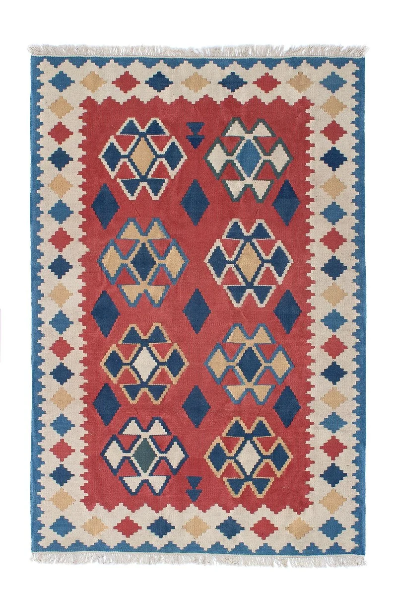 Kelim Teppich - Oriental 120 x 180 cm - dunkelrot