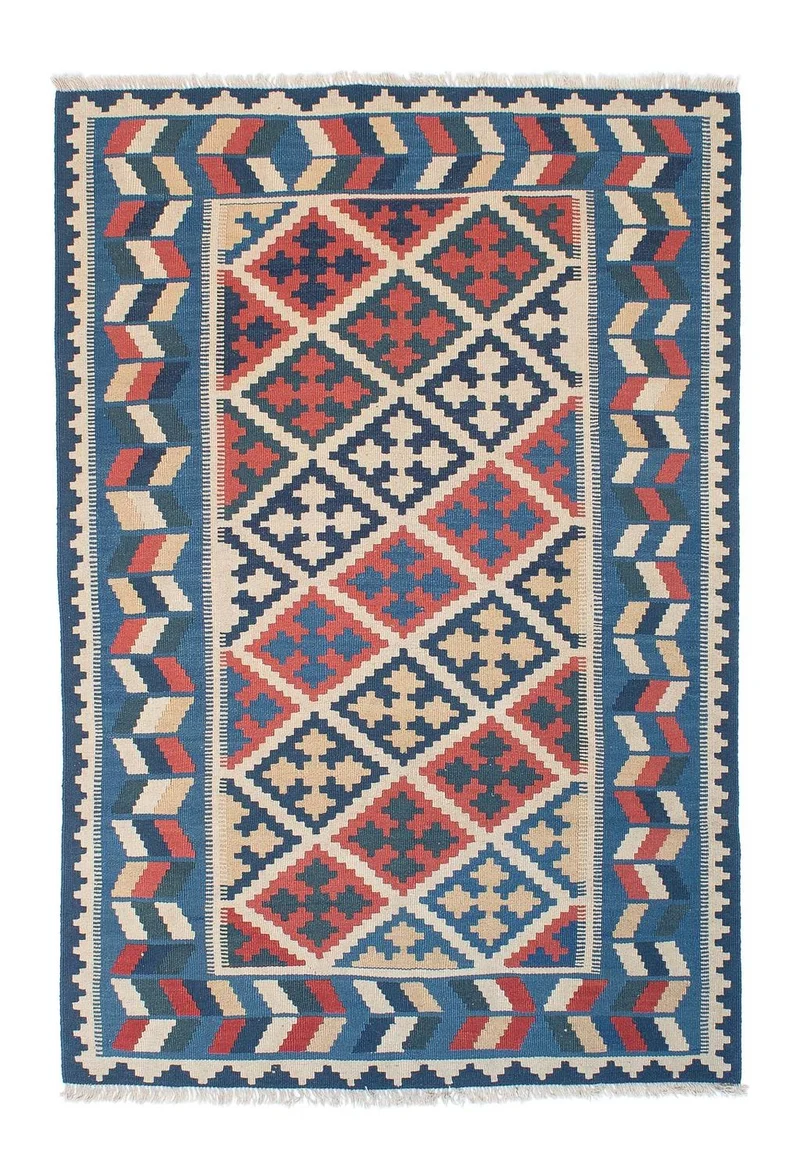 Kelim Teppich - Oriental 120 x 178 cm - blau