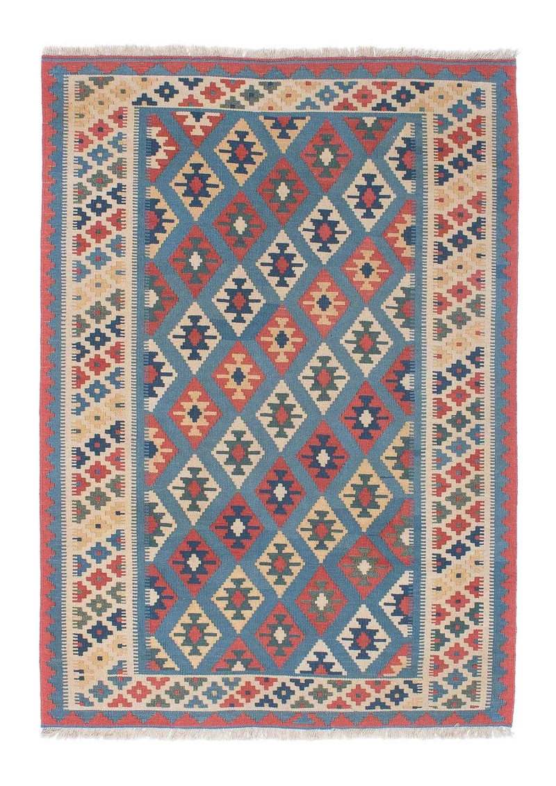 Kelim Teppich - Oriental 123 x 174 cm - blau