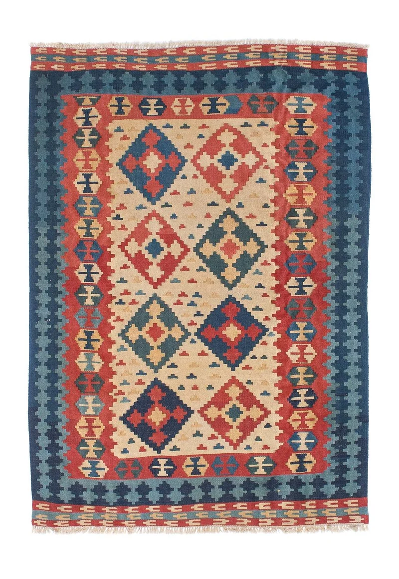 Kelim Teppich - Oriental 124 x 170 cm - mehrfarbig