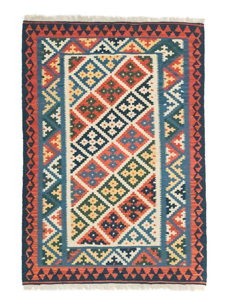 Kelim Teppich - Splash 127 x 187 cm - beige