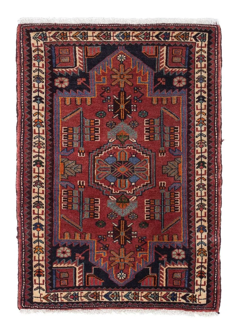 Perserteppich - Nomadic 81 x 118 cm - dunkelrot