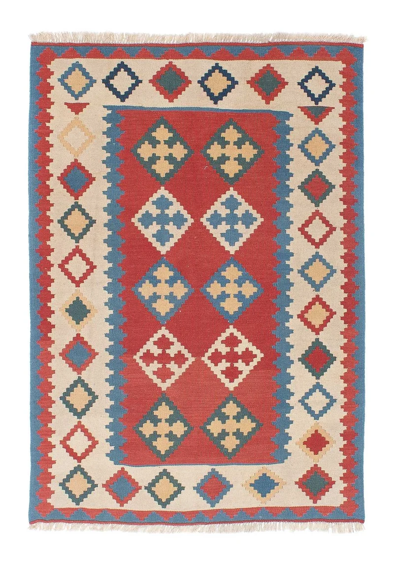 Kelim Teppich - Oriental 117 x 172 cm - dunkelrot