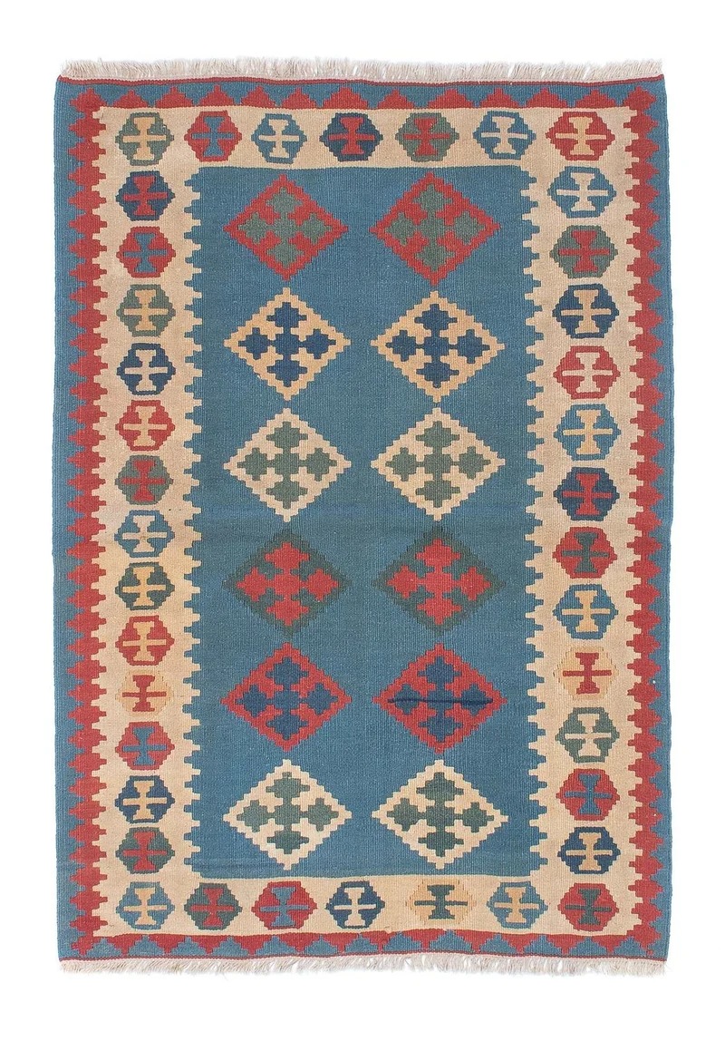Kelim Teppich - Oriental 117 x 170 cm - blau