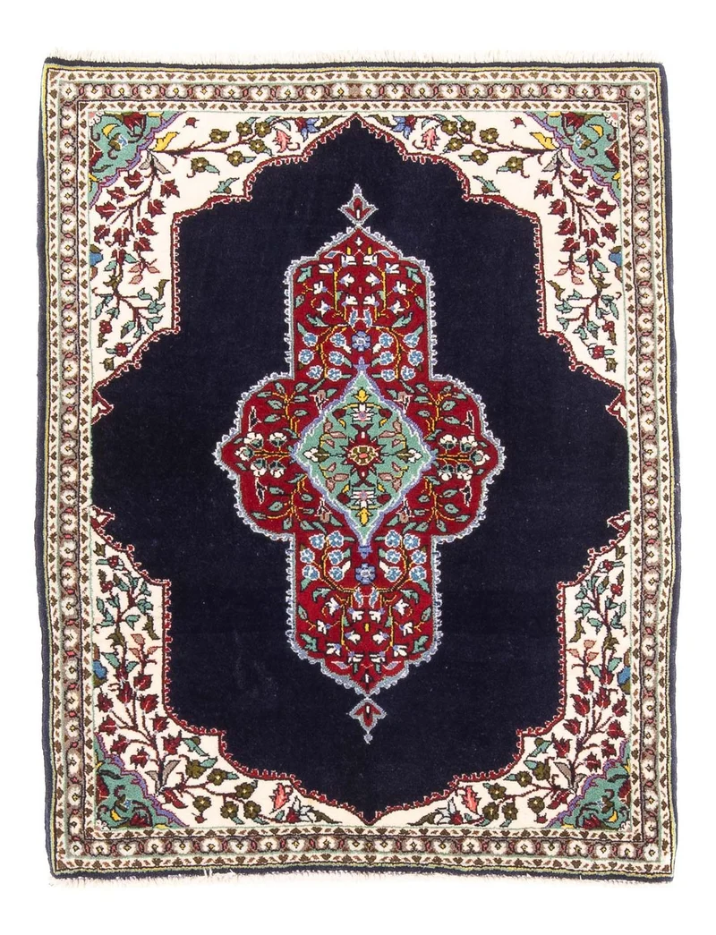 Perserteppich - Täbriz - Royal - 76 x 96 cm - dunkelblau