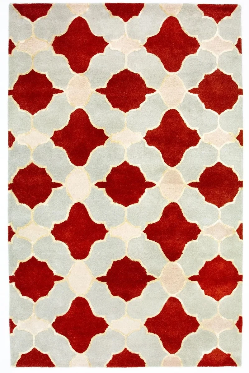 Wollteppich 152 x 244 cm Wohnzimmer Teppich