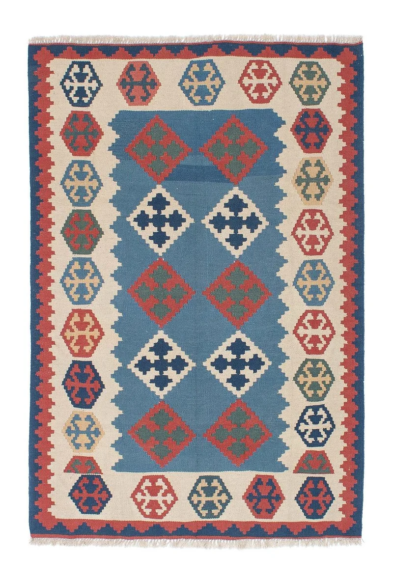 Kelim Teppich - Oriental 115 x 168 cm - blau