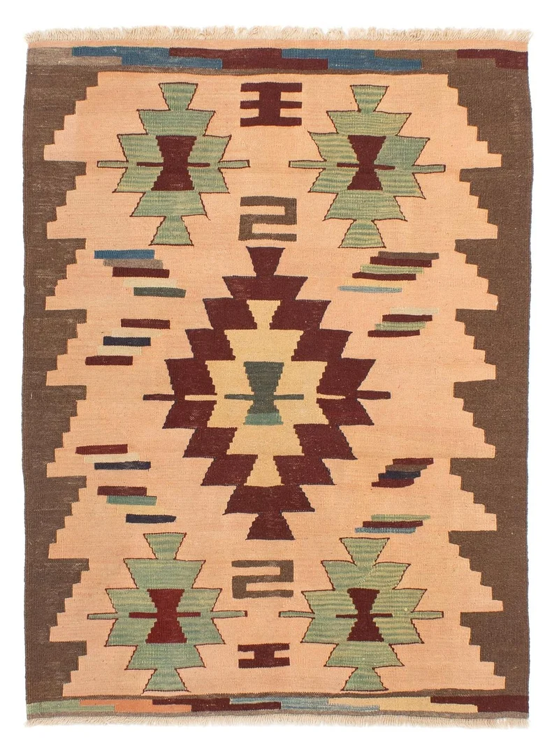 Kelim Teppich - Oriental 120 x 158 cm - hellbraun