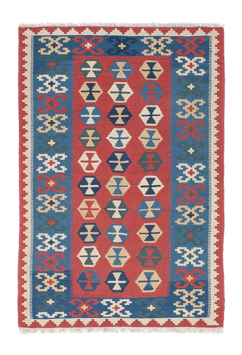 Kelim Teppich - Oriental 113 x 167 cm - blau