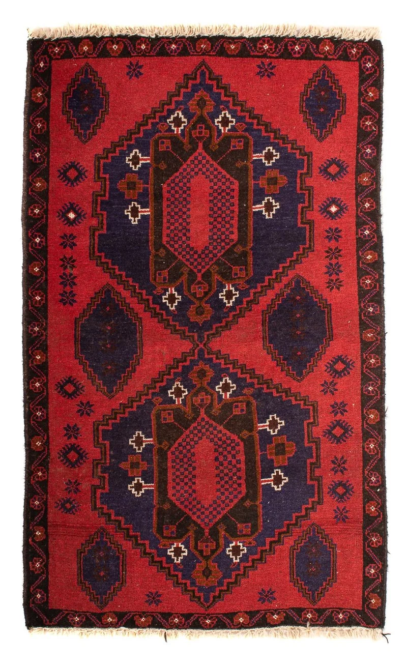 Belutsch Teppich 92 x 140 cm - dunkelrot