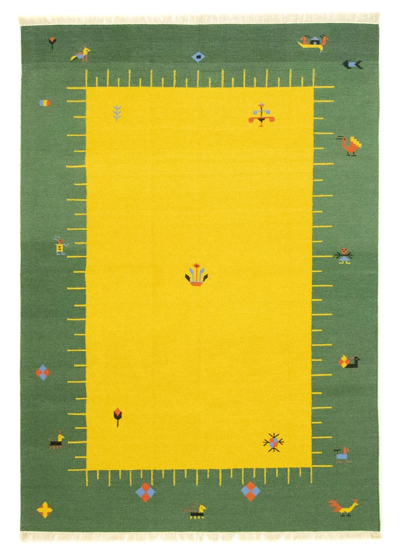 Kelim Teppich - Trendy 200 x 300 cm - gelb