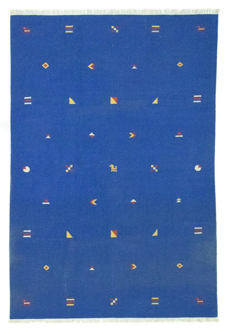 Kelim Teppich - Trendy 200 x 300 cm - blau